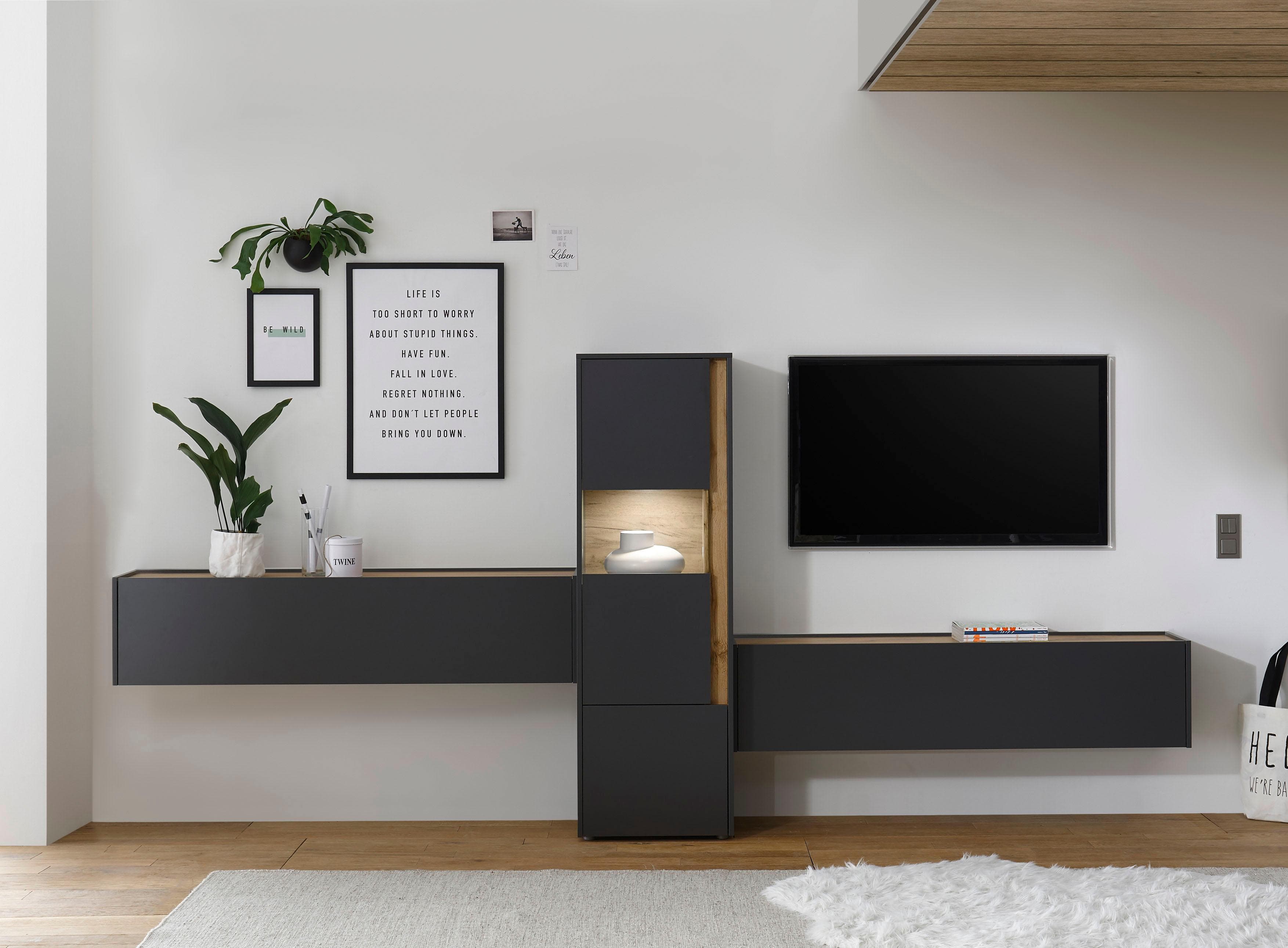 INOSIGN Wohnwand City/Giron 3-St. Grau Modernes Design