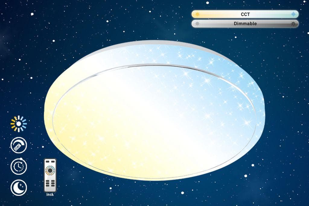 Briloner Leuchten LED Deckenleuchte Star weiß dimmbar mit Fernbedienung