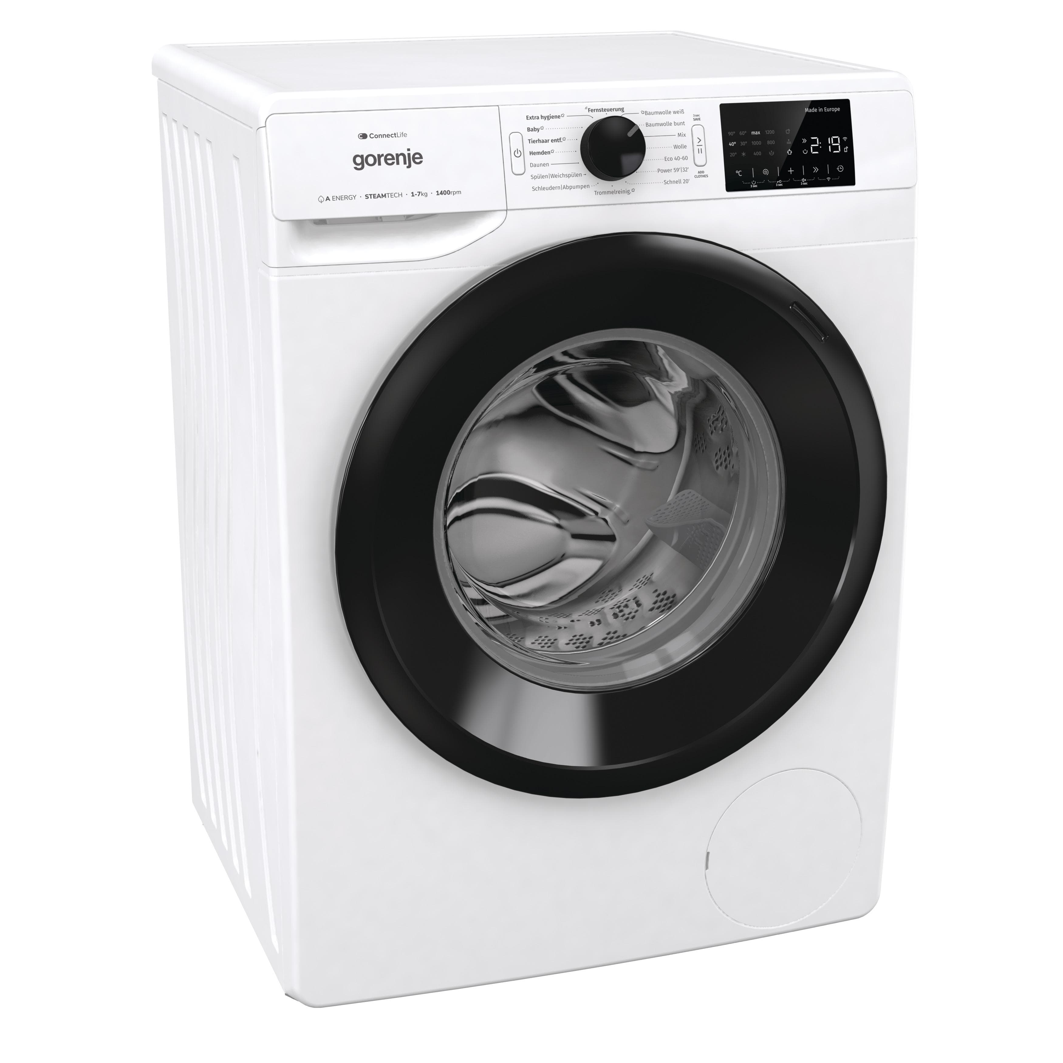 GORENJE Waschmaschine WPNEI74A1TS 7 kg Frontlader Weiß