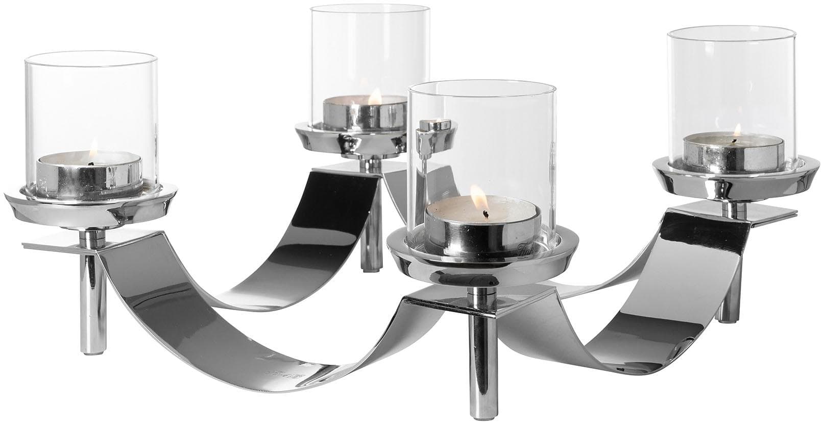 Kerzenleuchter FINK GALLERY 4-flammig silber Aluminium