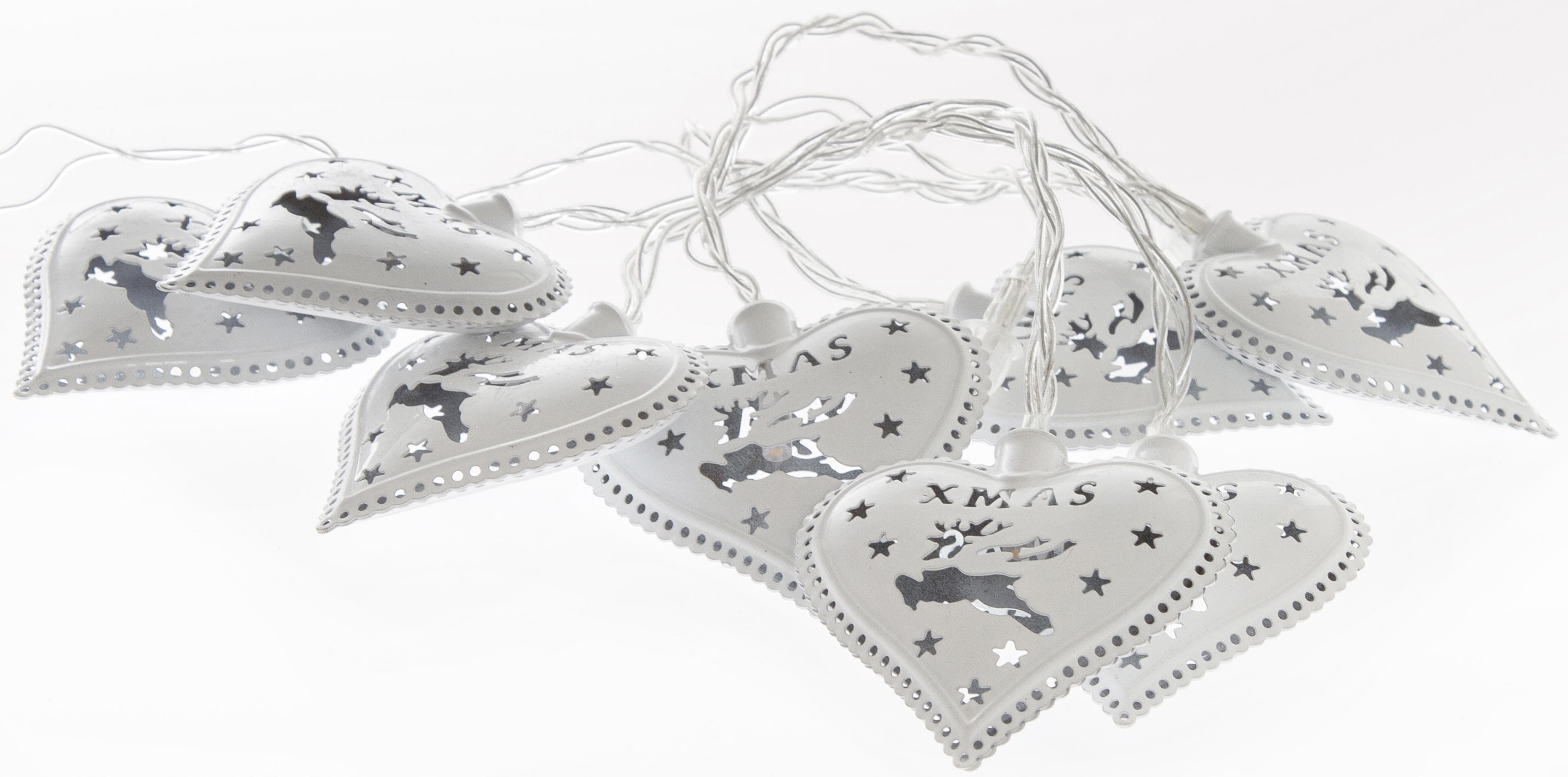 Myflair Weihnachtsdeko LED-Lichterkette mit Herzen und Rentiermotiv