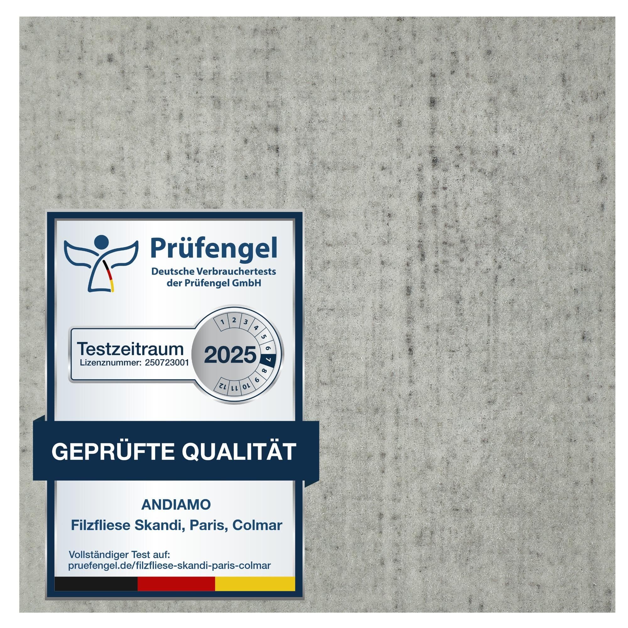 Andiamo Teppichfliese Paris Nadelfilz Beige Quadratisch