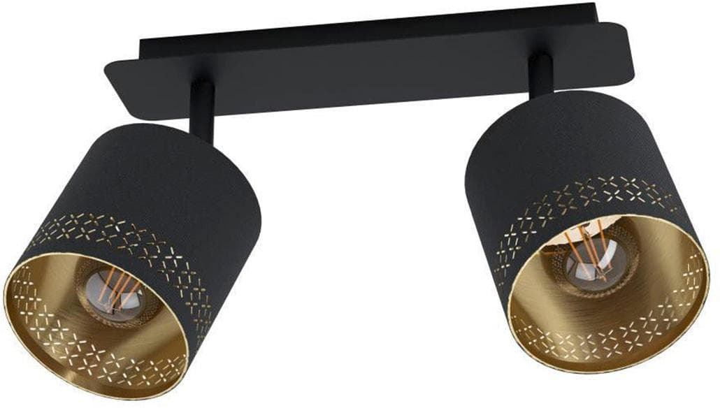 Deckenleuchte Esteperra Schwarz/Gold zweiflammig Eglo