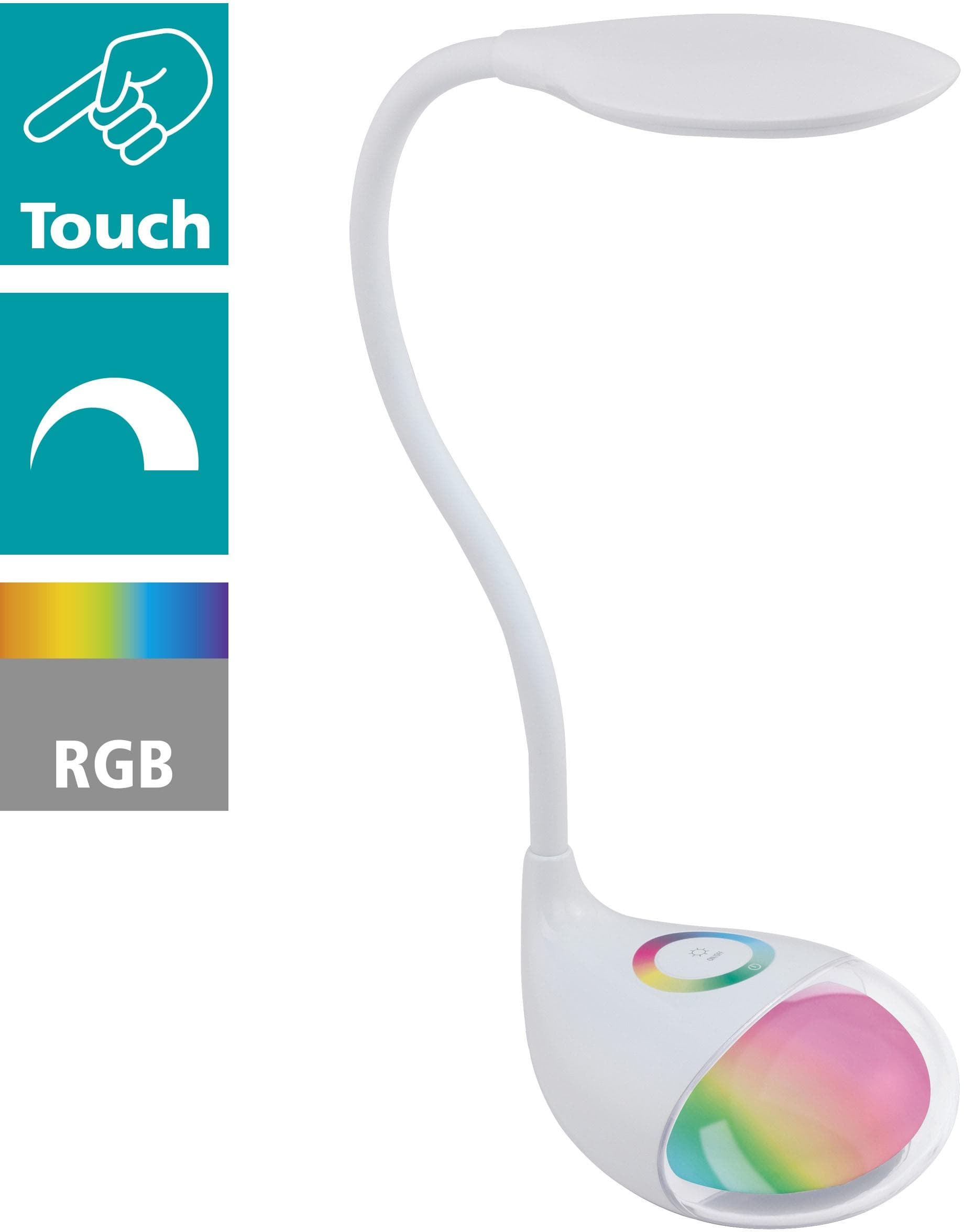 EGLO Tischleuchte CABADO 1 Tischlampe Kunststoff Schreibtischlampe RGB