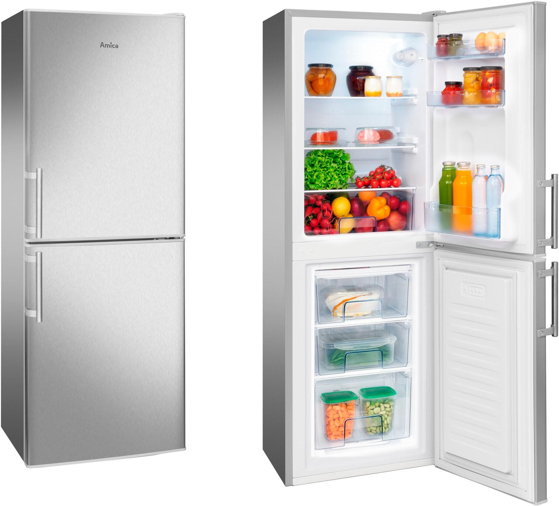 AMICA Kühl-/Gefrierkombination AKG 3845 Silber
