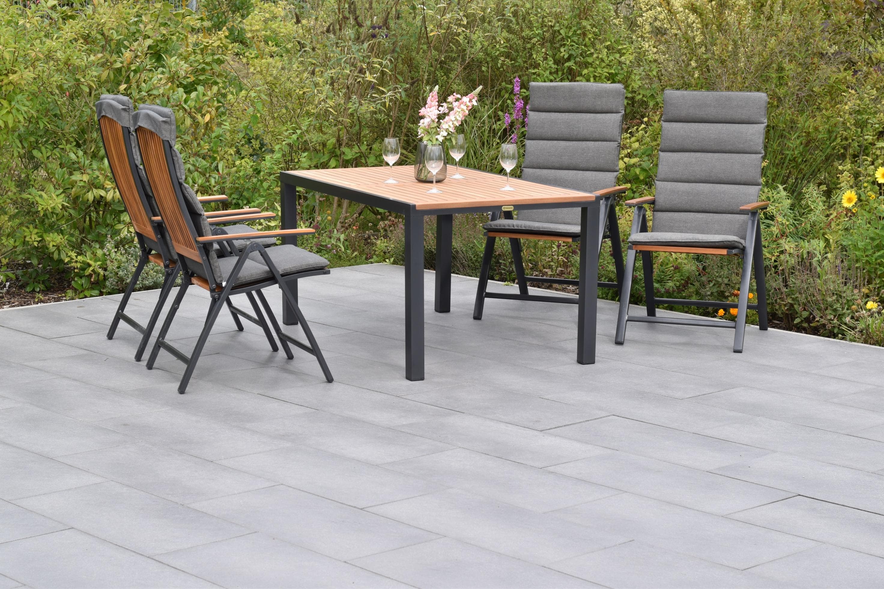 Garten-Essgruppe MERXX Athos - Aluminium & Akazie