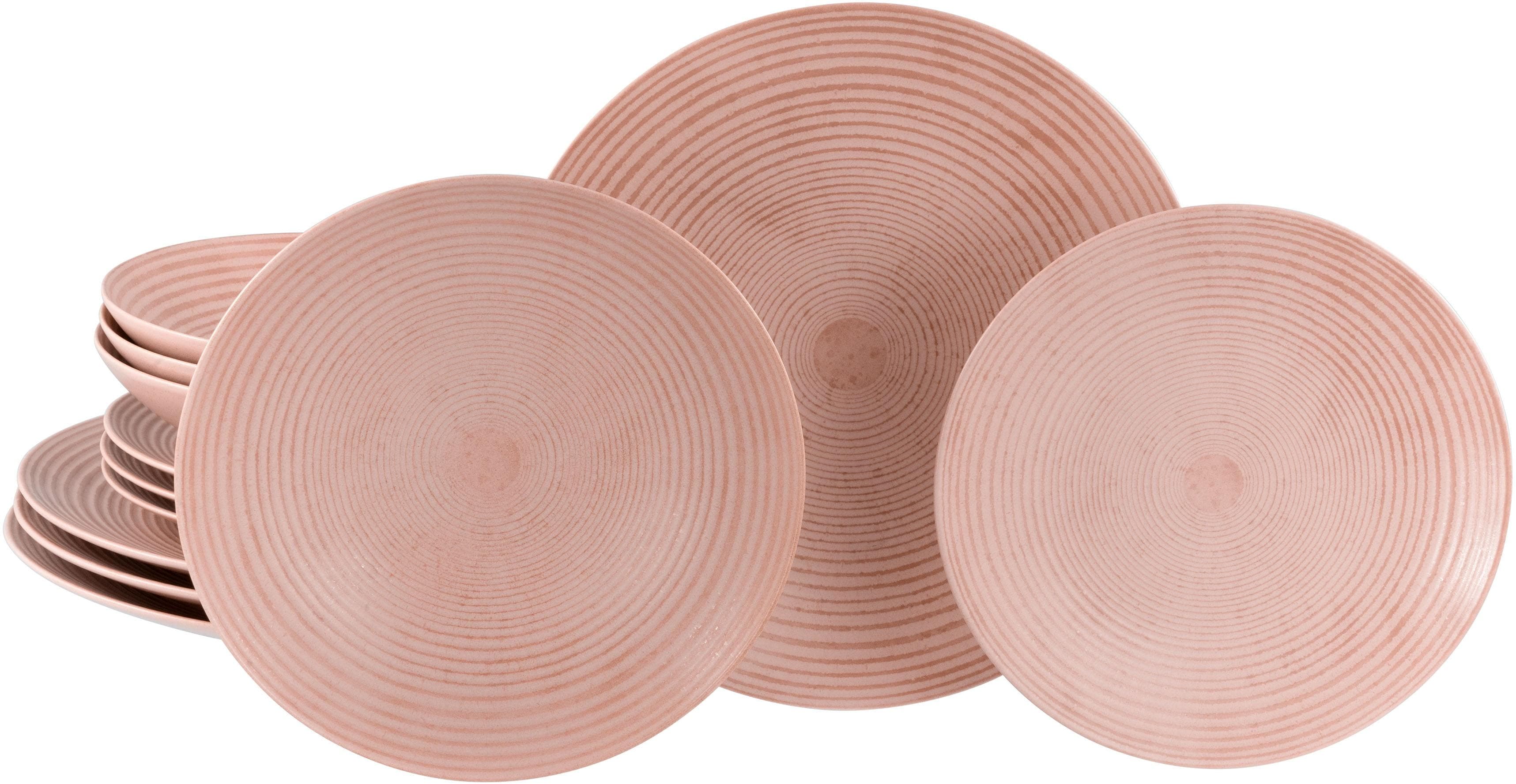 Creatable Teller-Set Catania 12-tlg. Steinzeug Peach Vintage