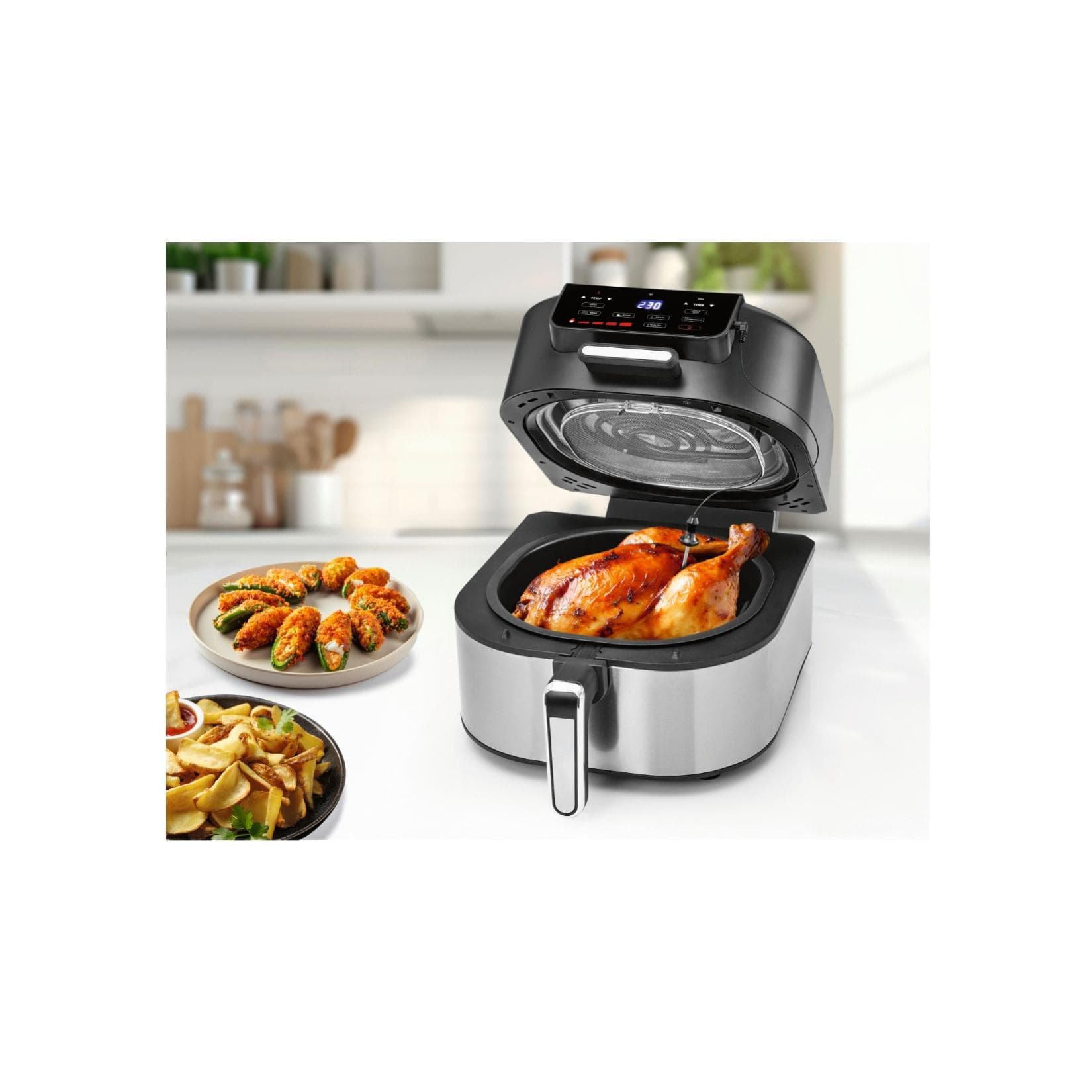 GOURMETmaxx Heißluft-Fritteuse FryBBQ 2000W Schwarz