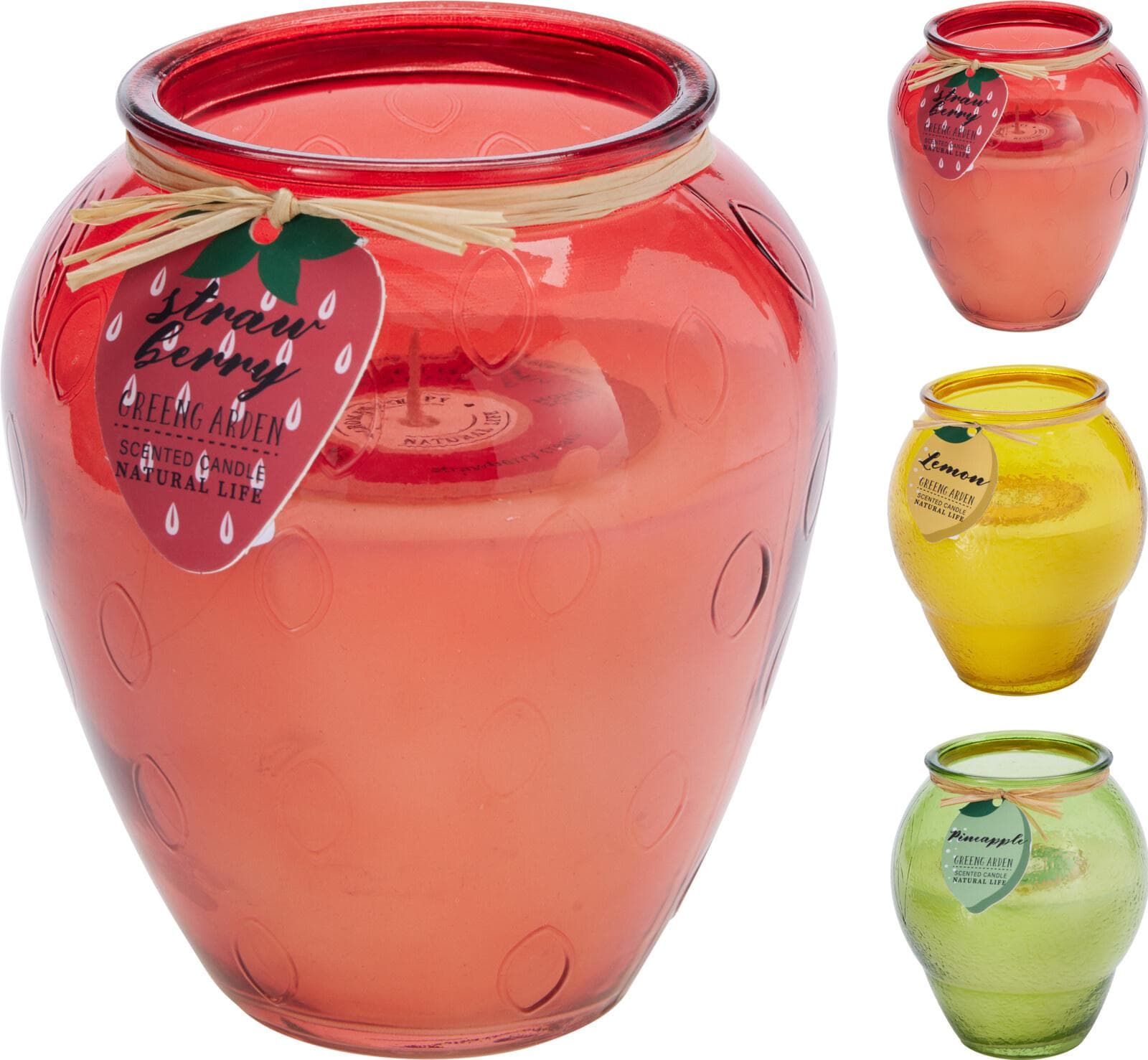 Duftkerze FRUIT Paraffin im Obstglas 3 Varianten