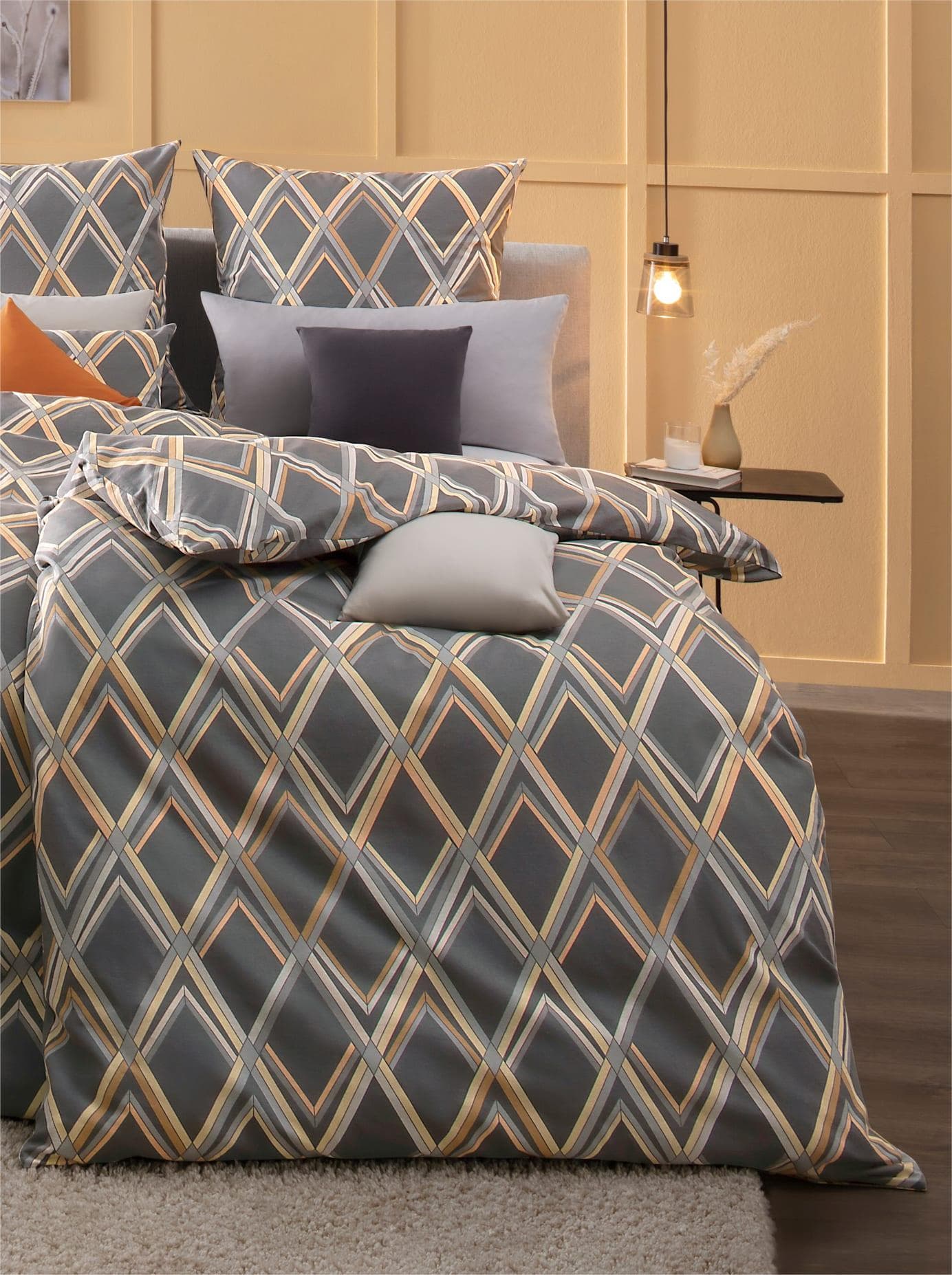 Witt Feinbiber Bettwäsche 2-Teilig mit Grafik-Muster und Reißverschluss