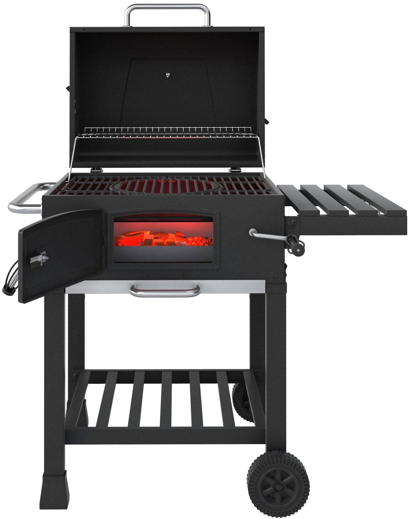 EL FUEGO Calgary Holzkohlegrill Schwarz mit Emaille-Rosten