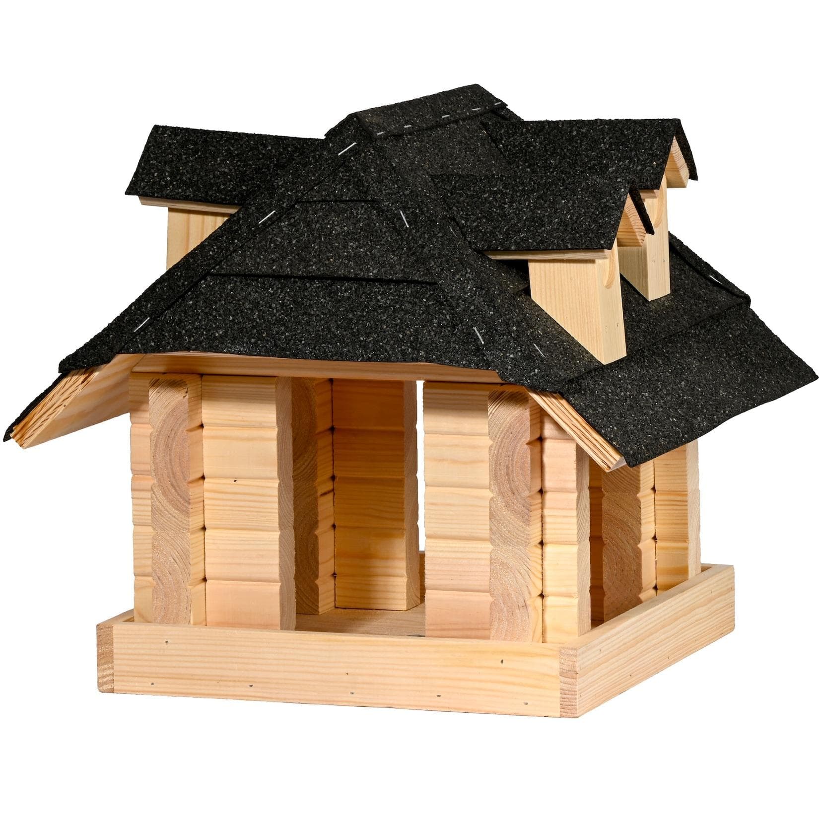 Vogelhaus Nero aus Massivholz mit Walmdach