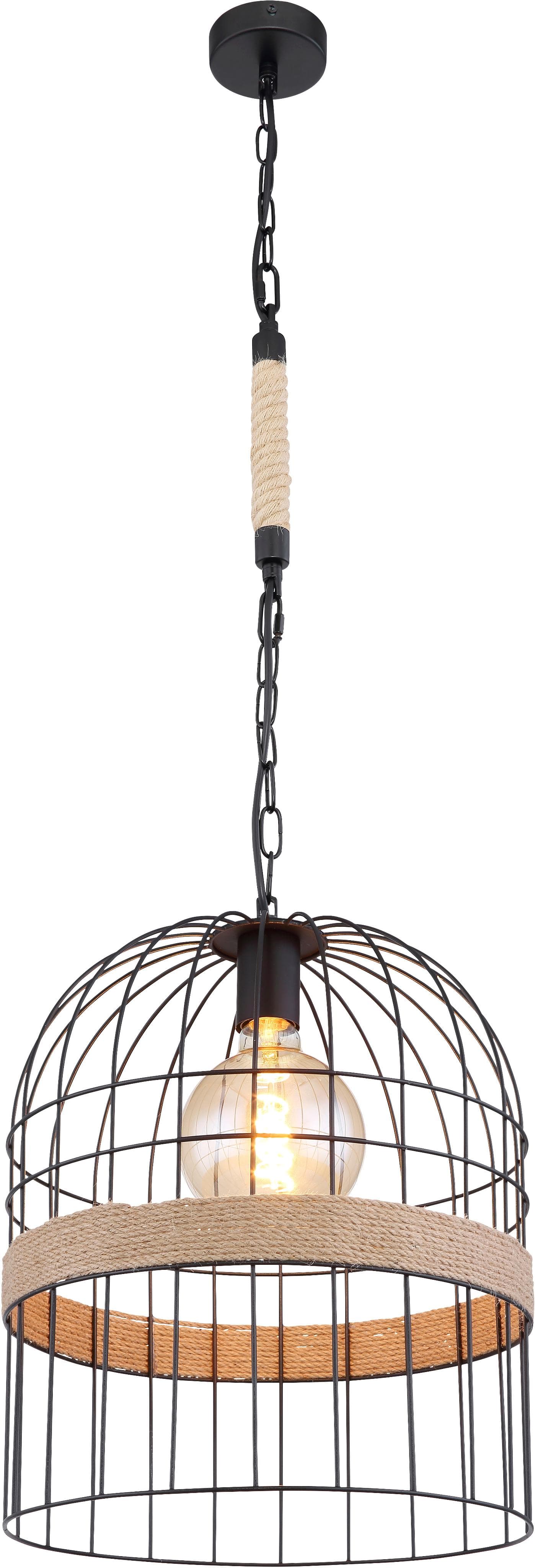 Globo Hängeleuchte HALIA Schwarz Matt Metall