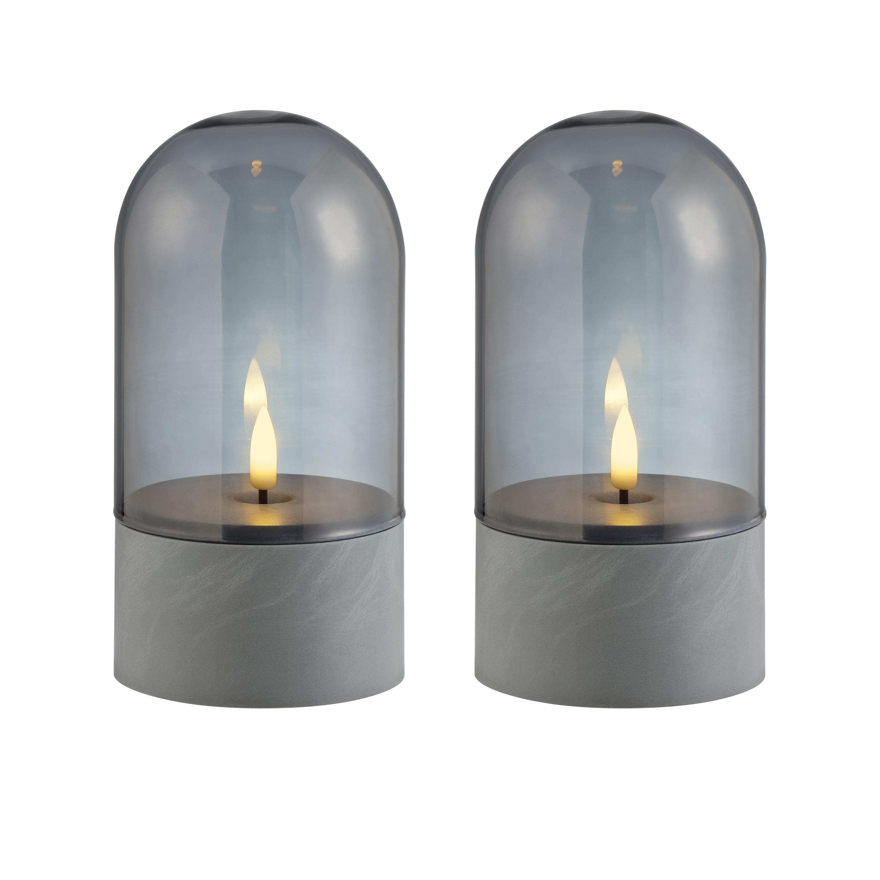 BRILLIANT LED Tischleuchte Illusion Grau Rauchglas 2er Set