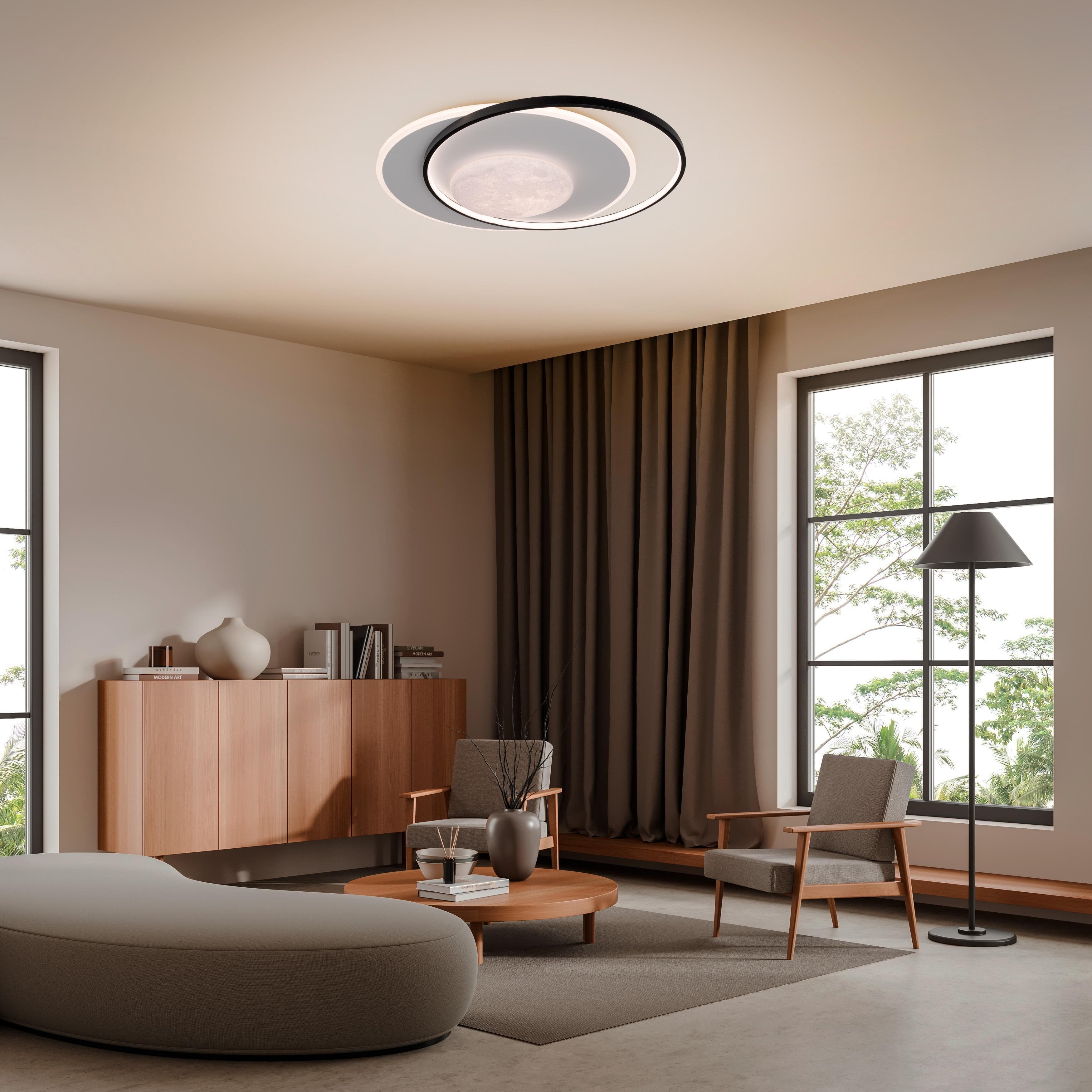 OTTO HOME LED Deckenleuchte Lianna weiß schwarz dimmbar mit Fernbedienung