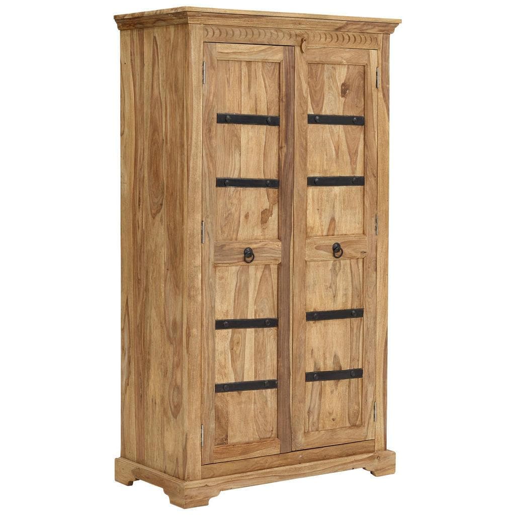 Livetastic Mehrzweckschrank Sheesham massiv Natur 2-türig