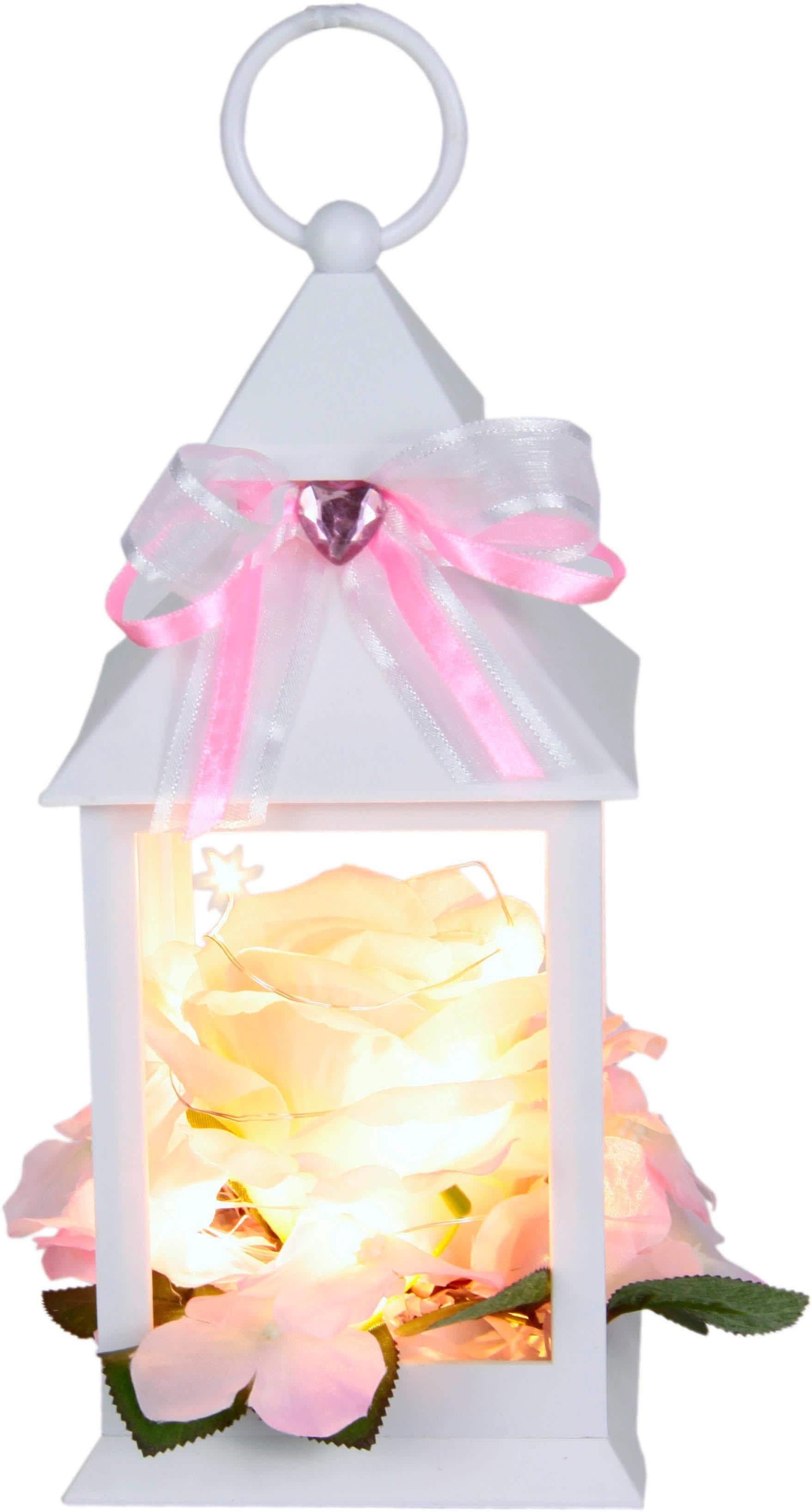 Home affaire Kerzenhalter Laterne mit Kunstblume und LED