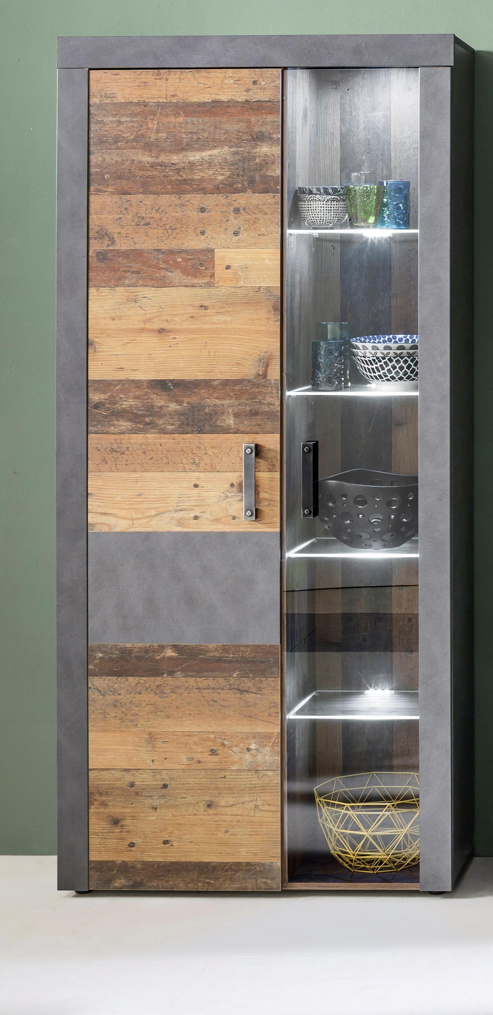 Vitrine INOSIGN Ilana Graphit Grau Matera Industrial Style