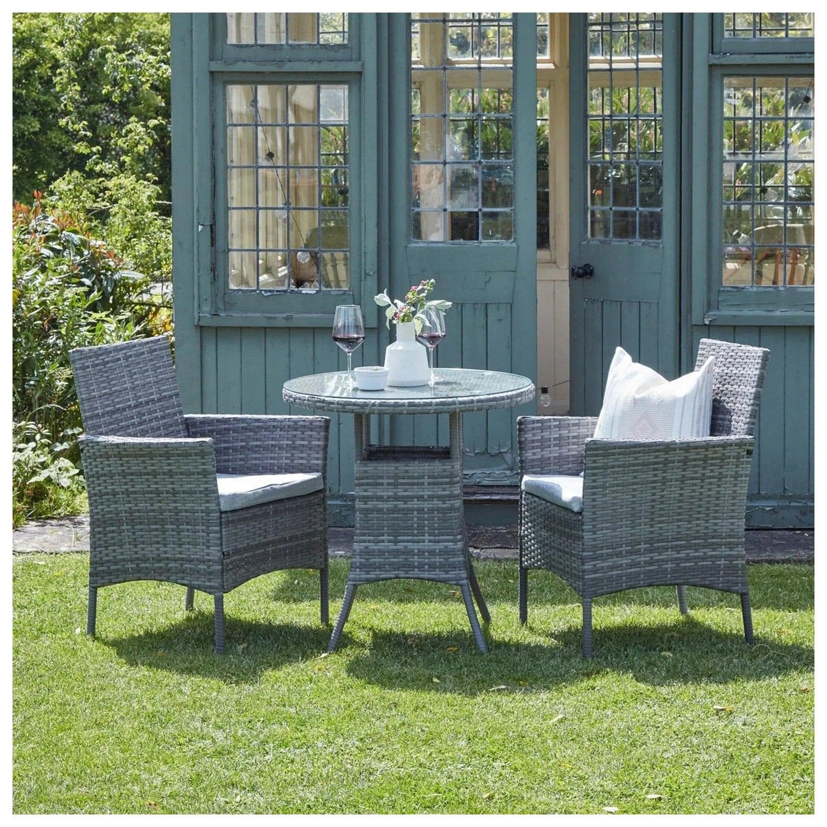 HTI-Living Garten-Essgruppe Amelia 3-tlg. Set Grau