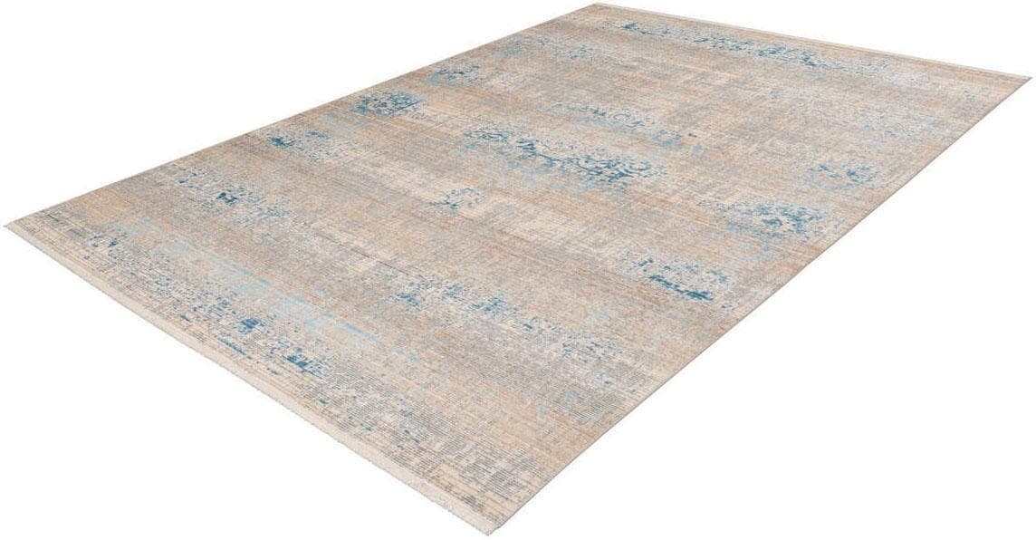 Vintage Teppich in Blau, Grau und Türkis