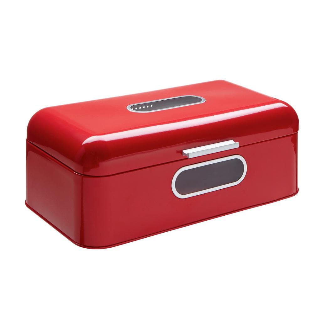 Echtwerk Brotkasten Rot Metall Rechteckig