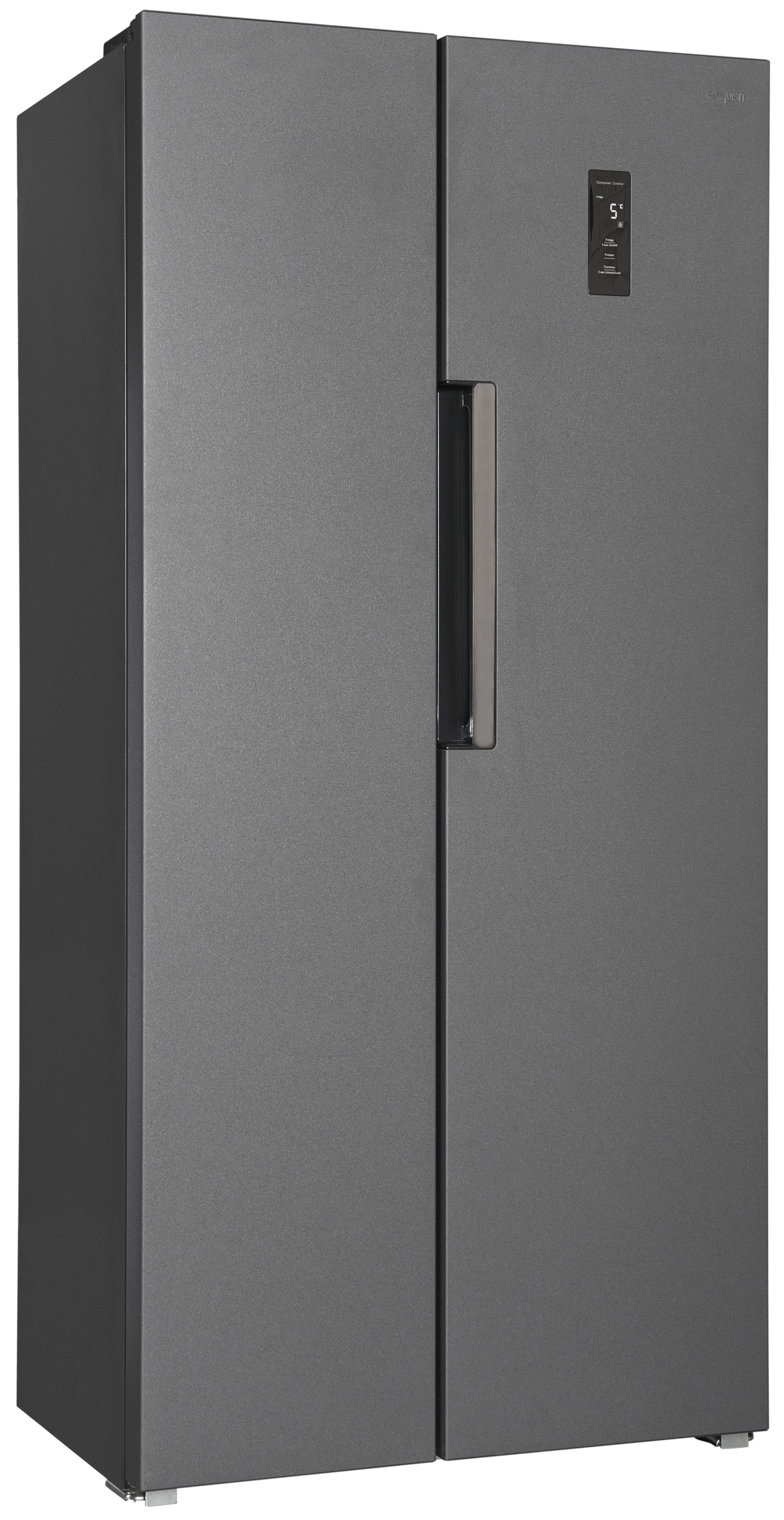 EXQUISIT Side-by-Side Kühlschrank SBS450-360E Anthrazit NoFrost