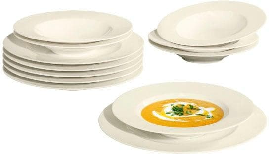 Seltmann Weiden Tafelservice Zoè Creme 12-tlg. Porzellan