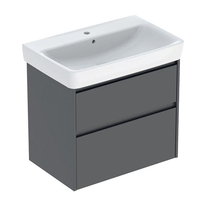 Geberit Renova Plan Waschtisch-Set 75cm Weiß Lava Lackiert