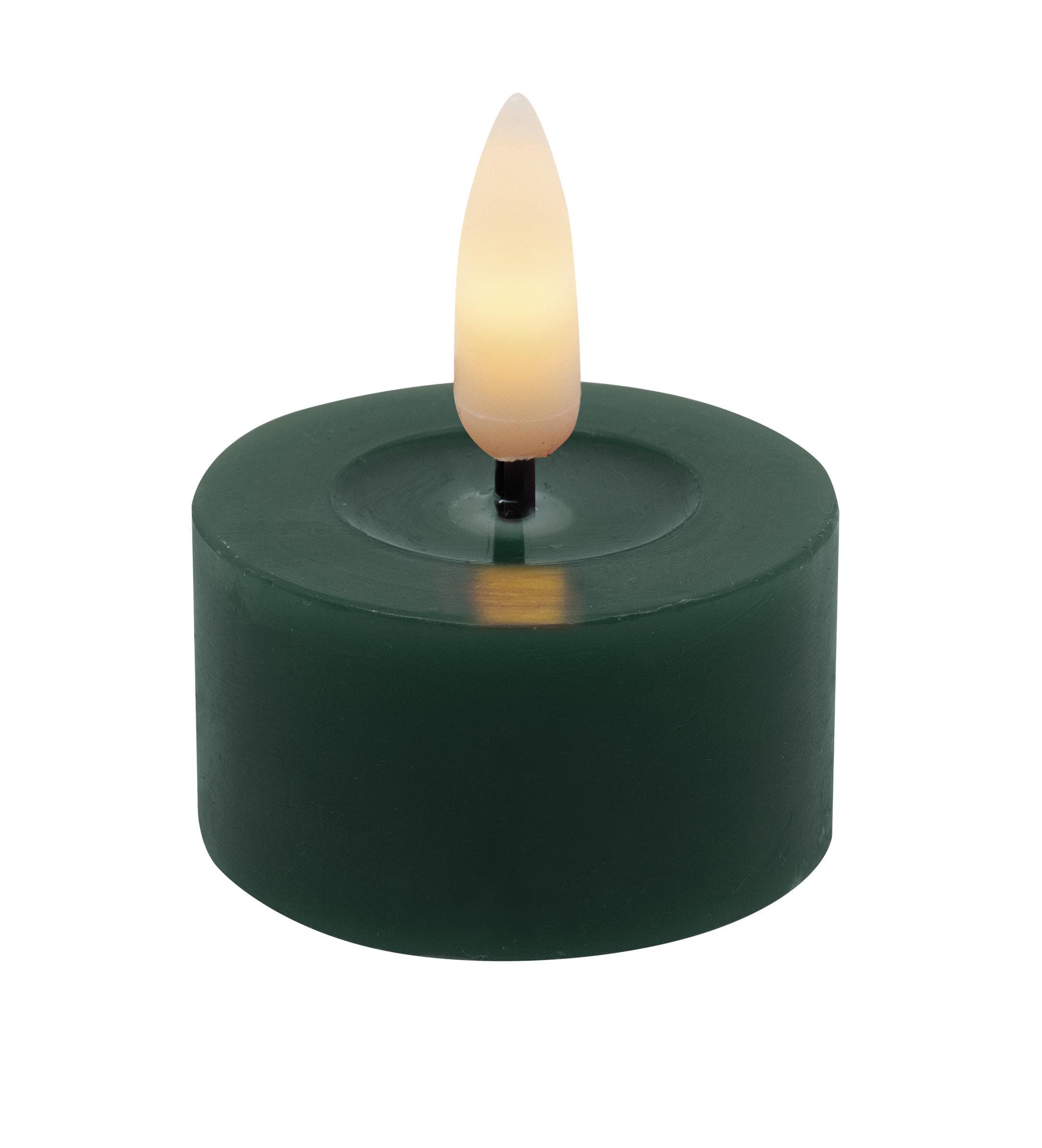 Teelicht LED 2er-Set WINTER Grün 3D-Flamme