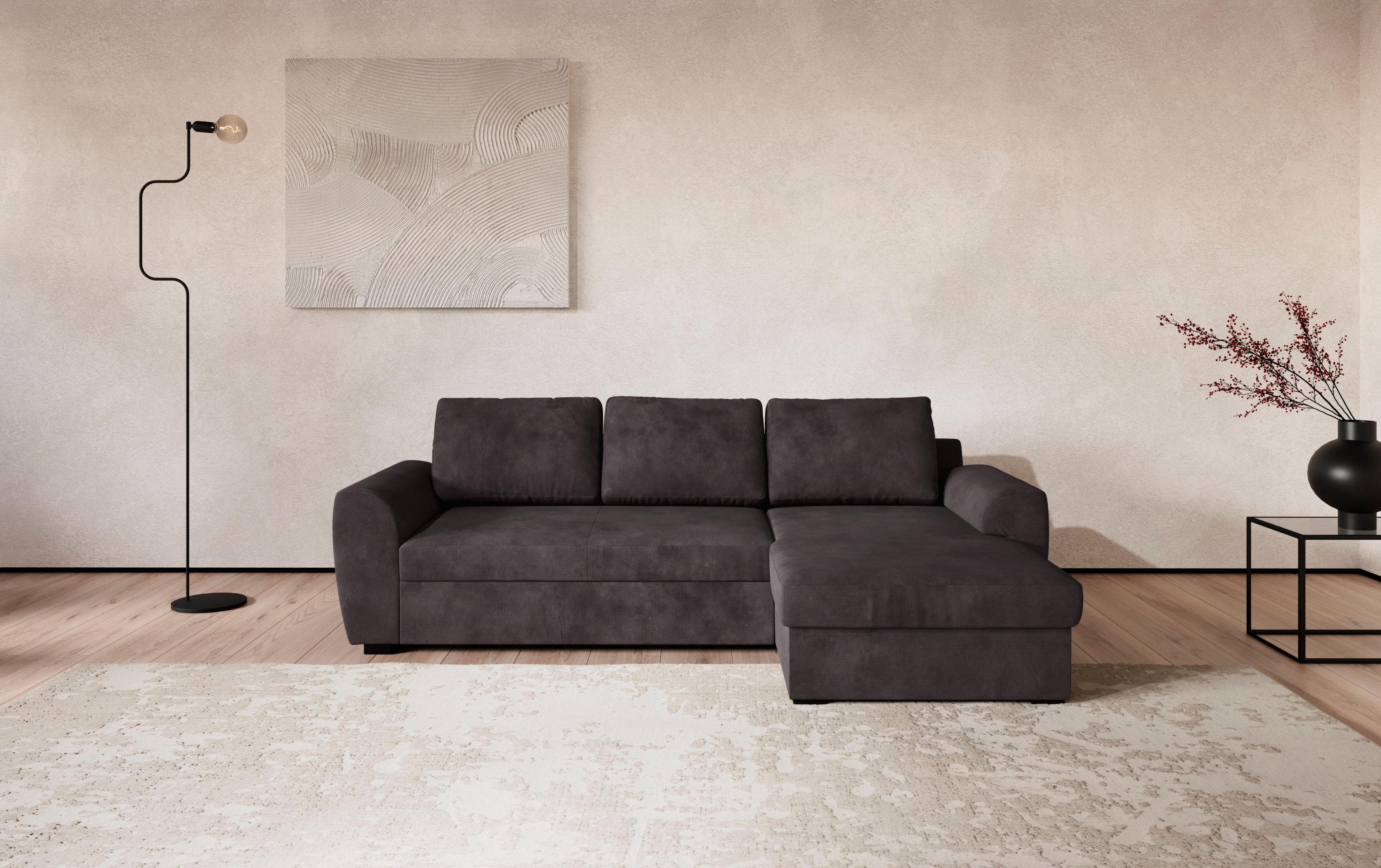 COTTA Ecksofa Drift L-Form Schwarz Recamiere