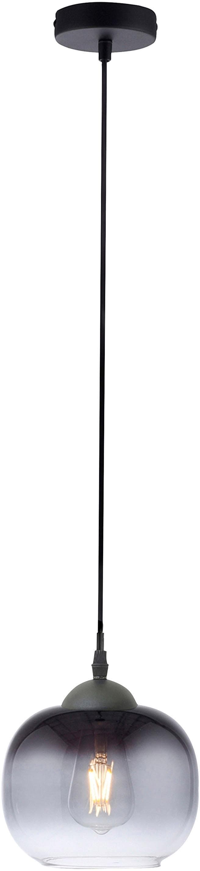JUST LIGHT Pendelleuchte ZEA Schwarz Metall Rauchglas Hängelampe