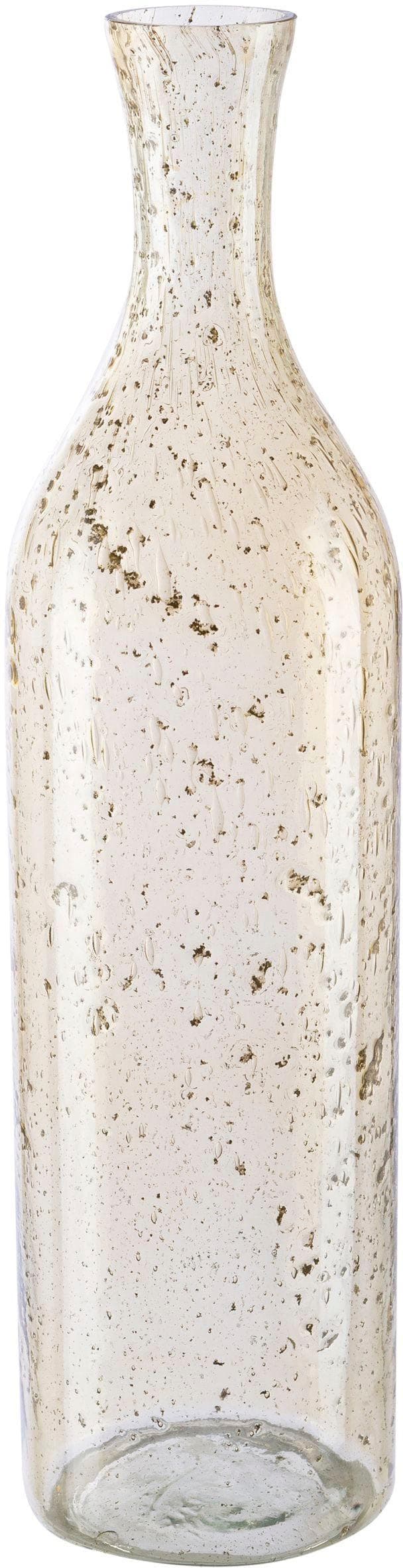 CREATIV HOME Tischvase Dekovase Marble Finish Braun Transparent Glas