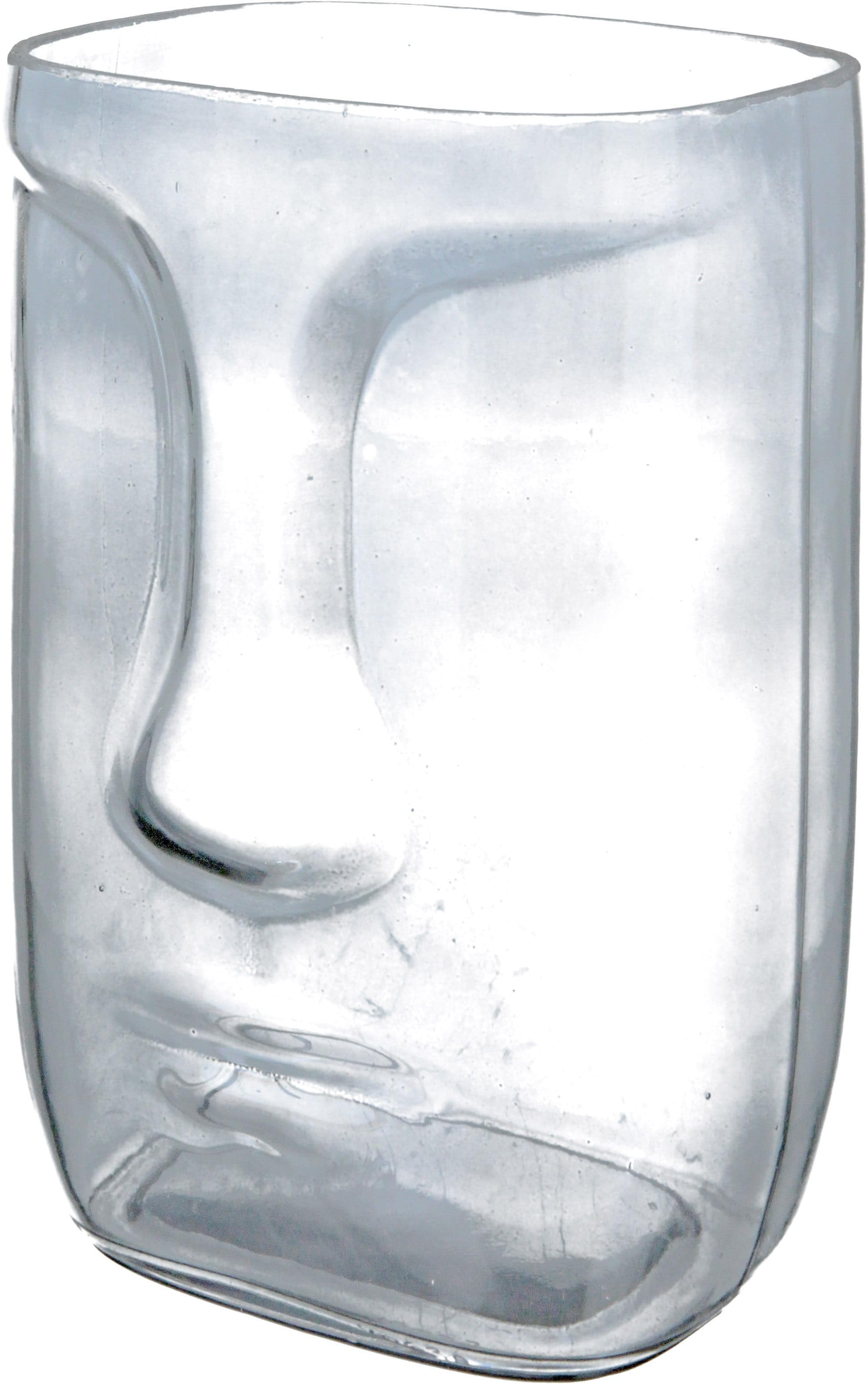 CASABLANCA Tischvase Face Grau Glas Deko
