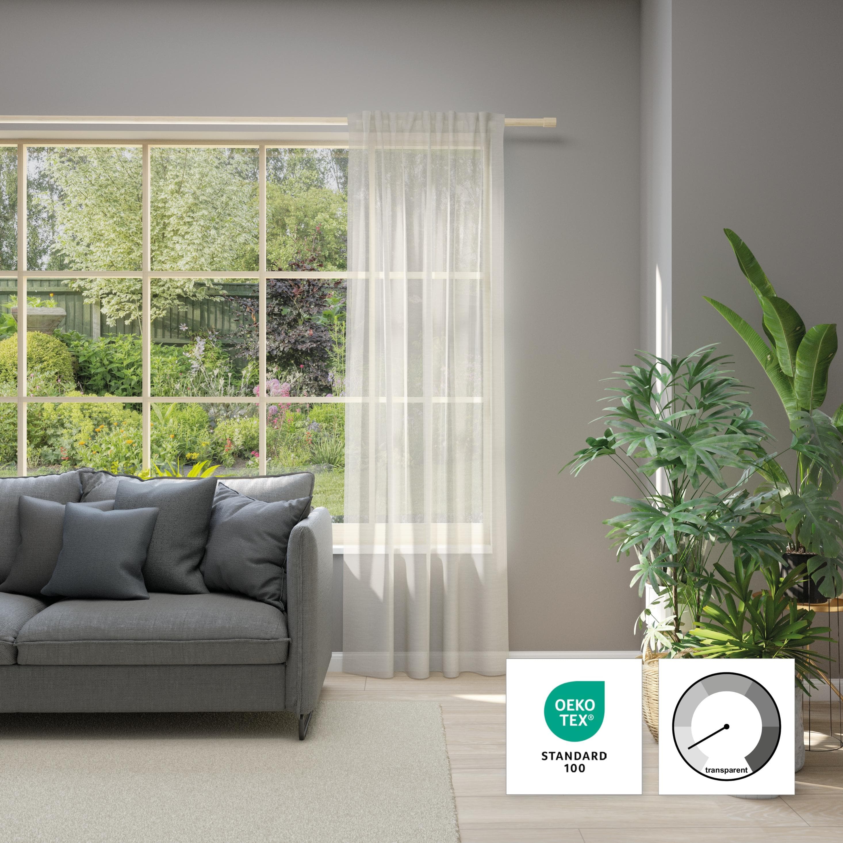 Neutex for you! Allure Gardine: Halbtransparenter Vorhang mit Schlaufenband