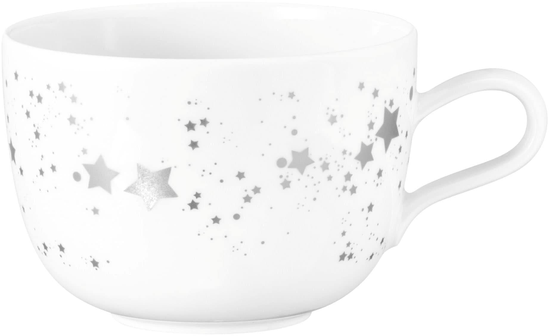 Seltmann Weiden Tasse Liberty Silber Sterne Weiß