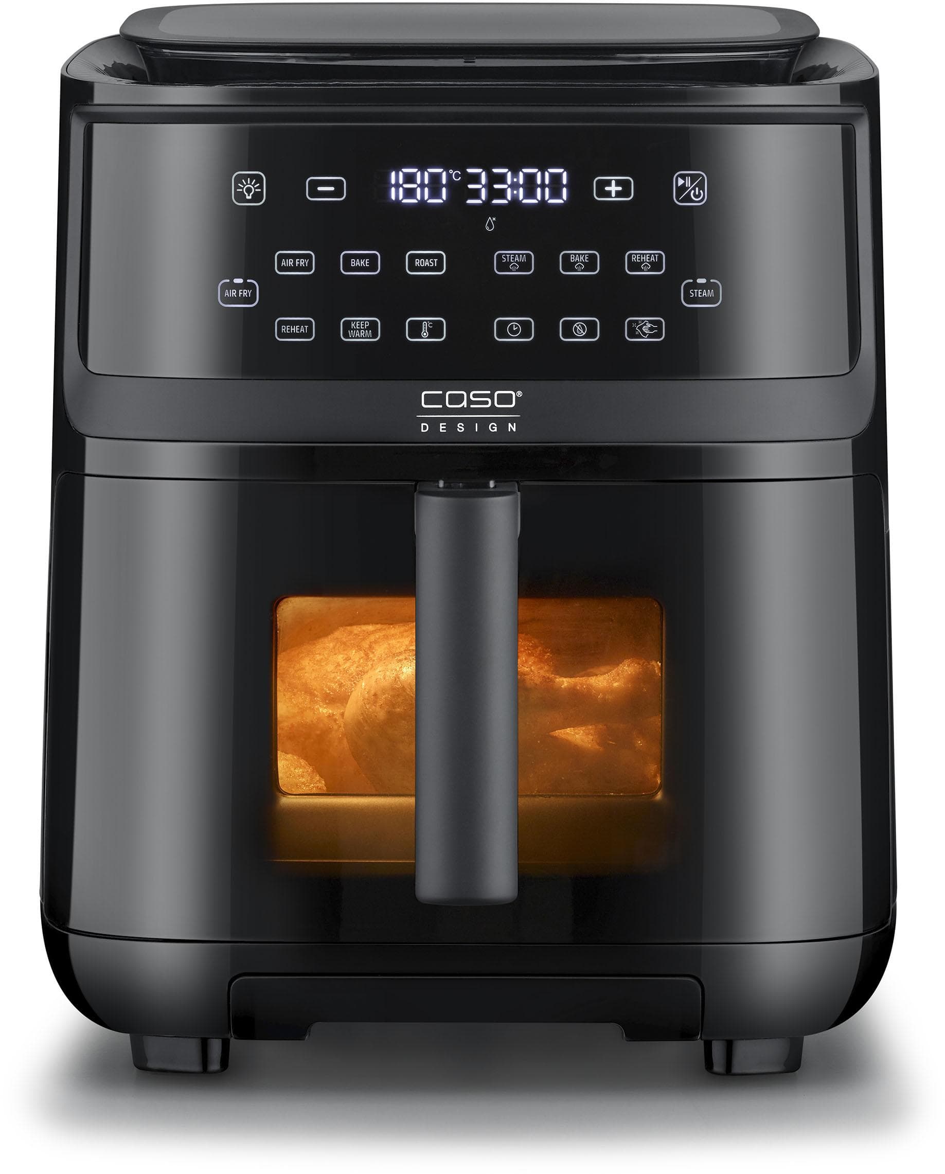 CASO Heißluftfritteuse 3182 AirFry & Steam 700 Schwarz mit Dampfgarfunktion