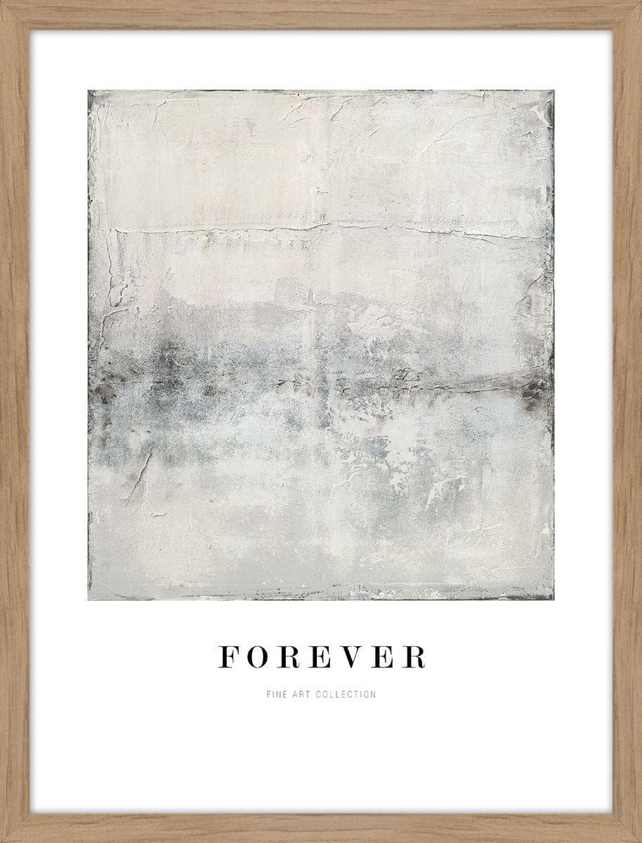 Kunstdruck FOREVER Gerahmt Weiss/Grau/Schwarz