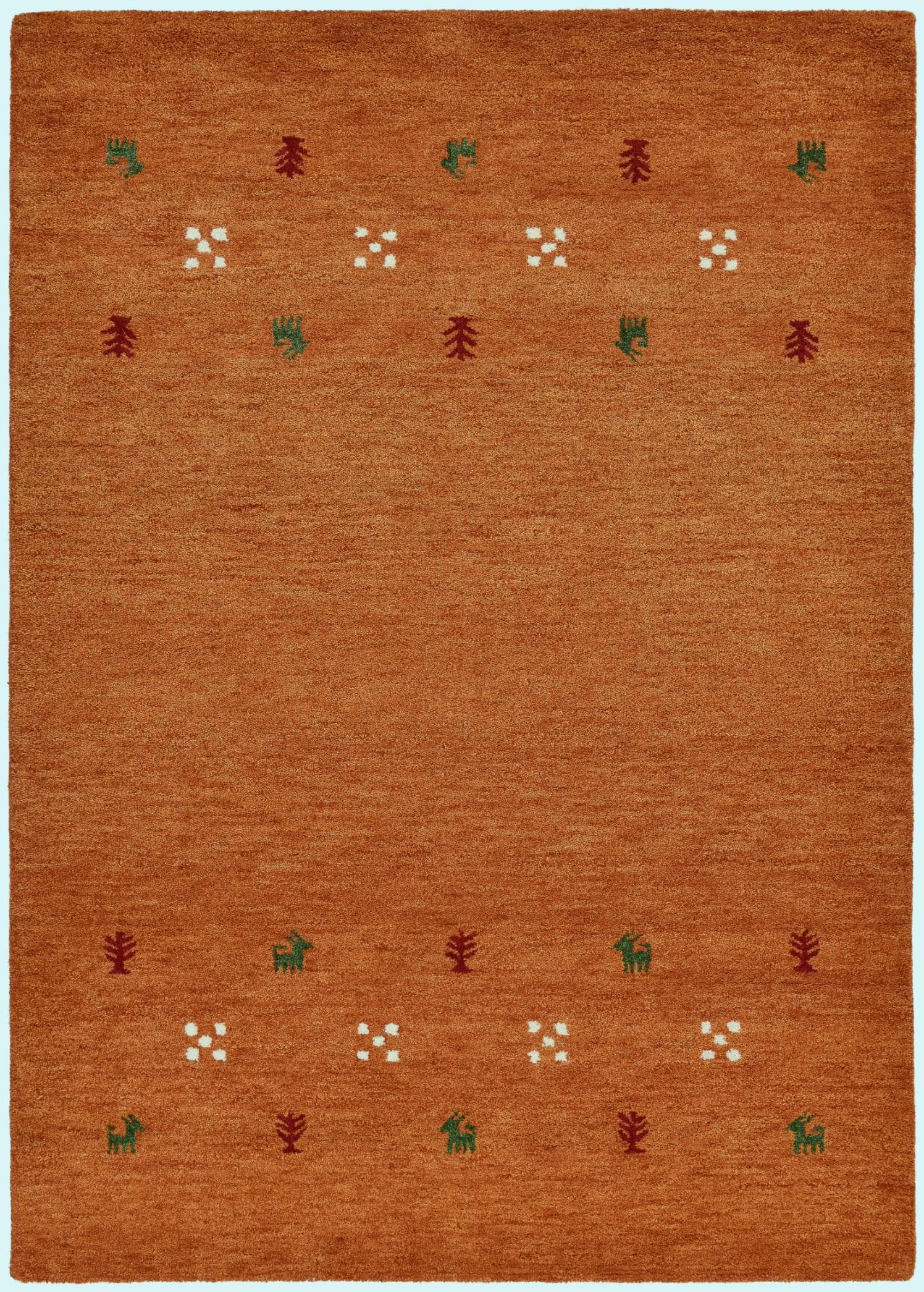 Theko Gabbeh Teppich Tiermotiv Handgefertigt Wolle