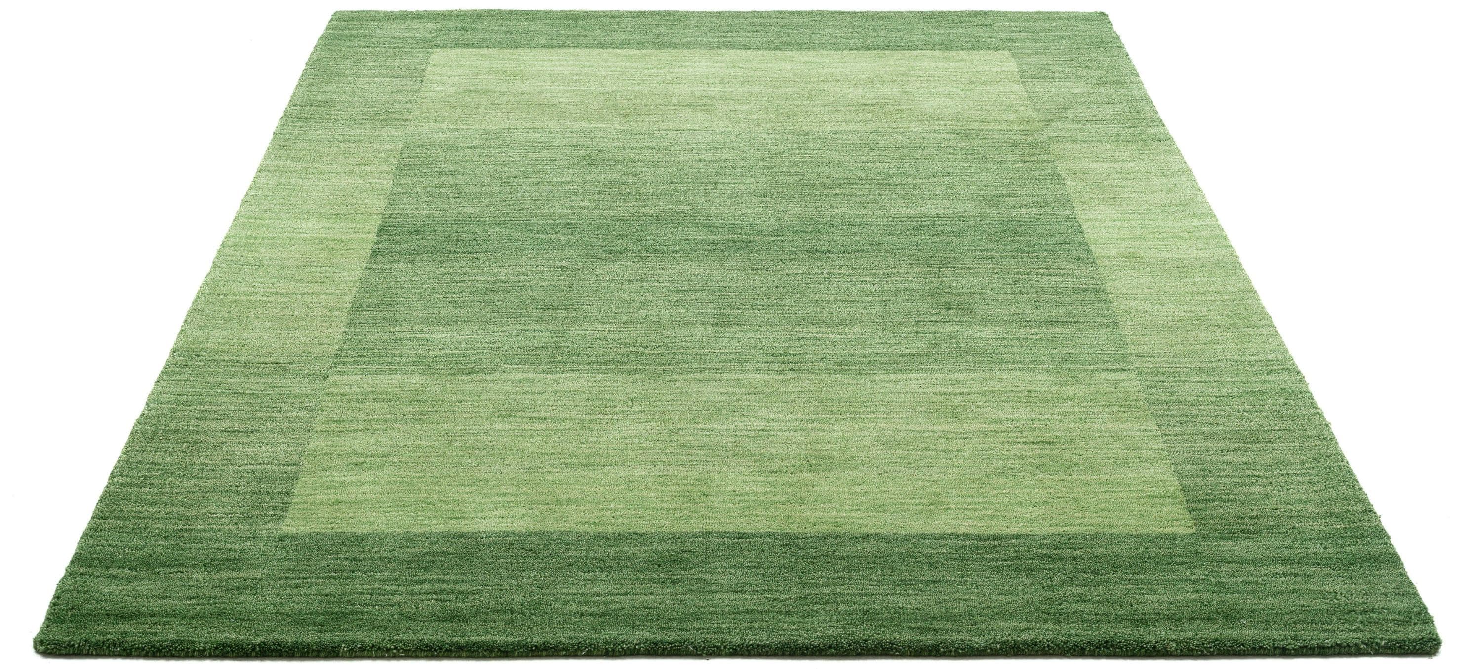 Theko Gabbeh Super Wollteppich Grün Handgewebt