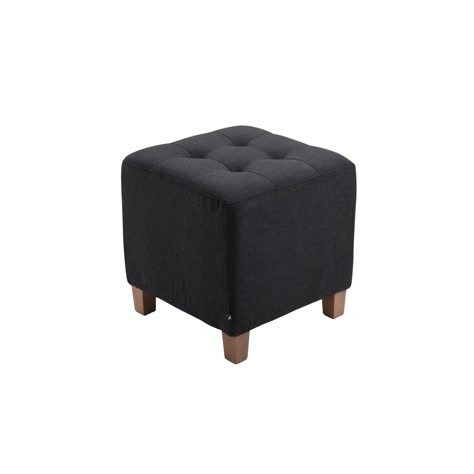 CLP Sitzhocker Pharao Gepolsterter Sitzwürfel Stoff Bezug Helle Holzbeine