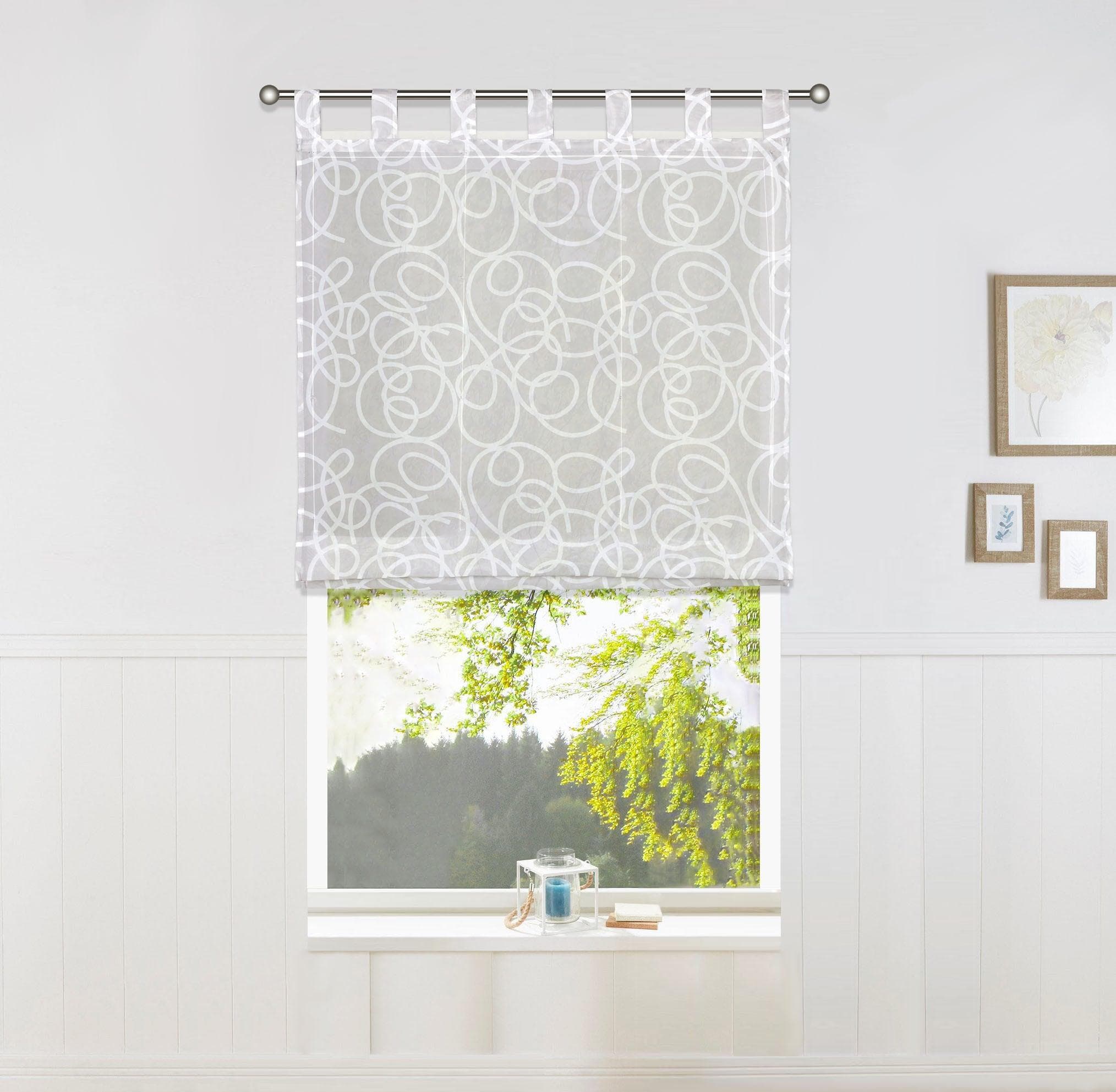 Raffrollo MY HOME Tanaro Hellgrau Schlingen-Motiv