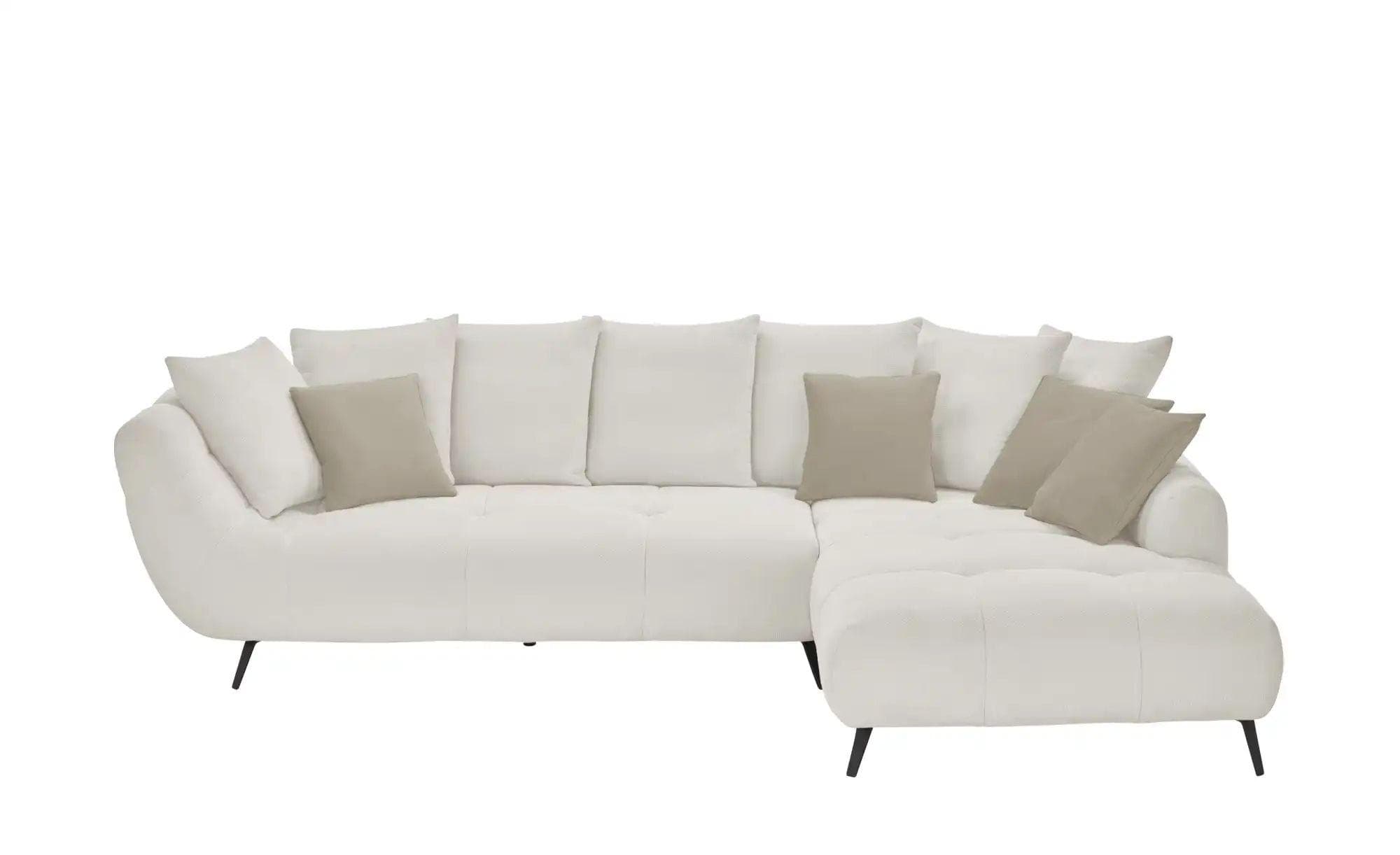 bobb Ecksofa Bellani III Beige mit geschwungener Armlehne