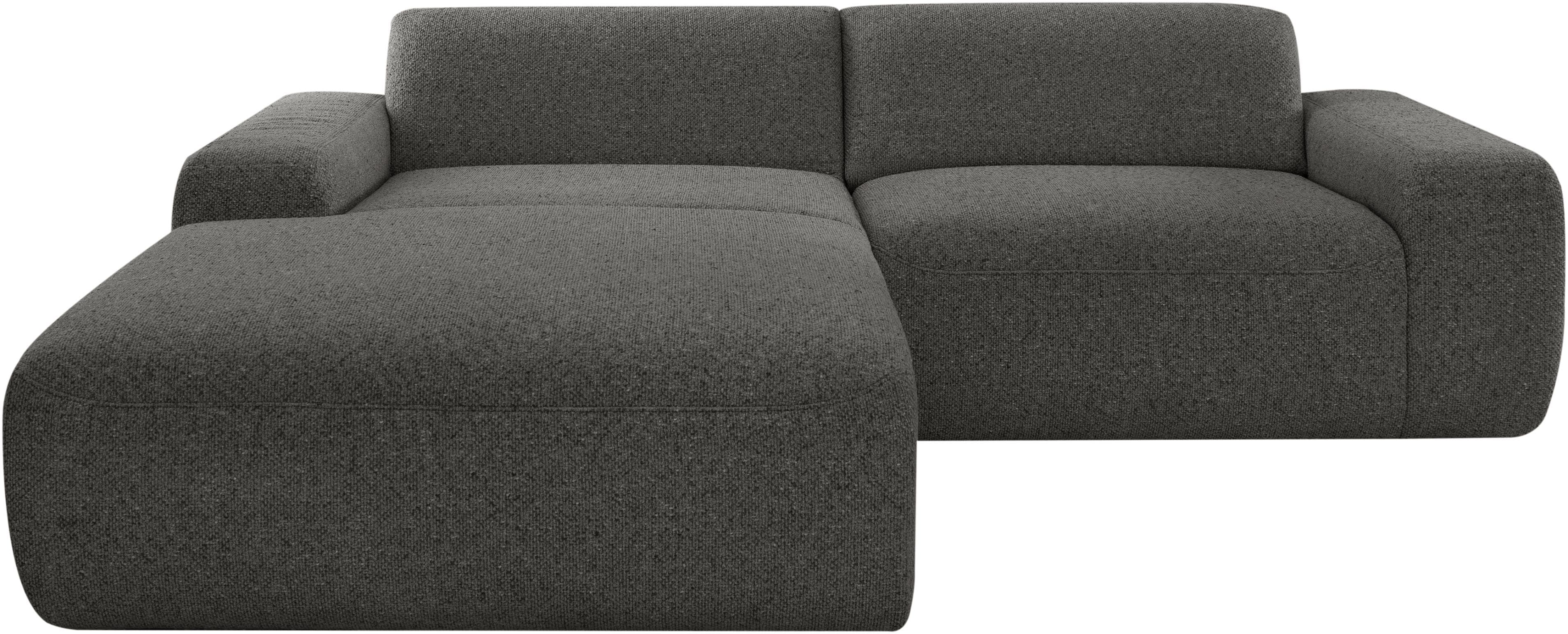 Ecksofa ALINA Alva Graphitgrau mit Motorbank und Bettkasten