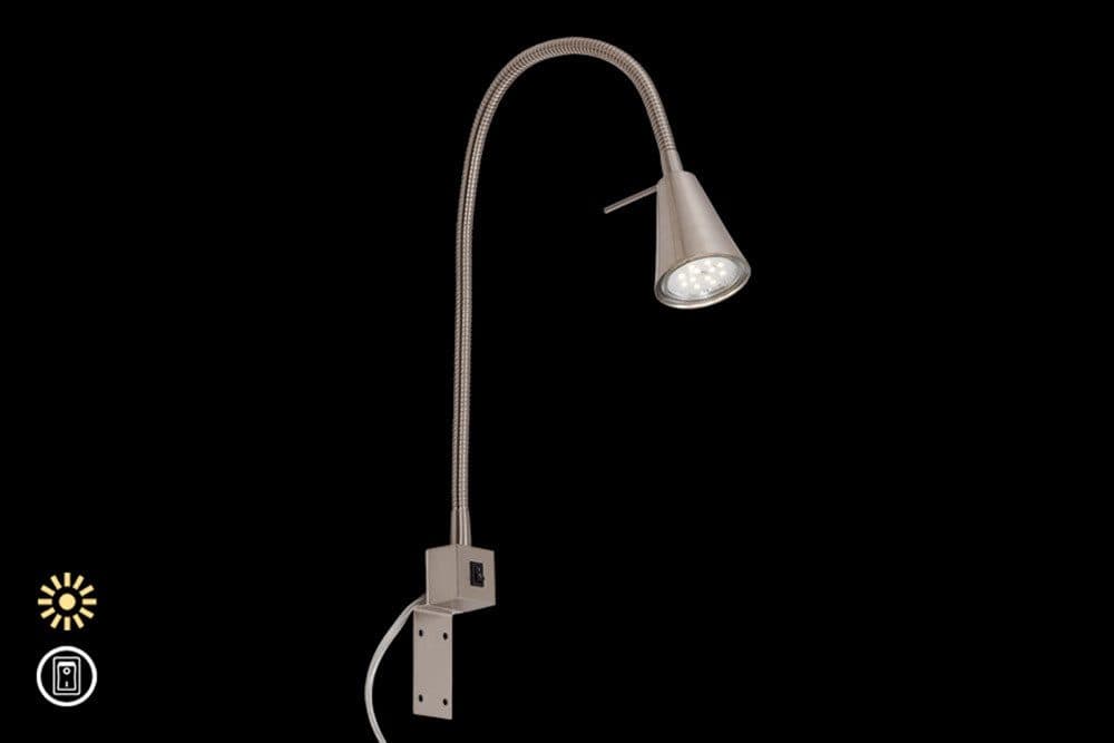 Briloner Leuchten TUSO LED Bettleuchte Matt-Nickel Wandlampe Schwenkbar